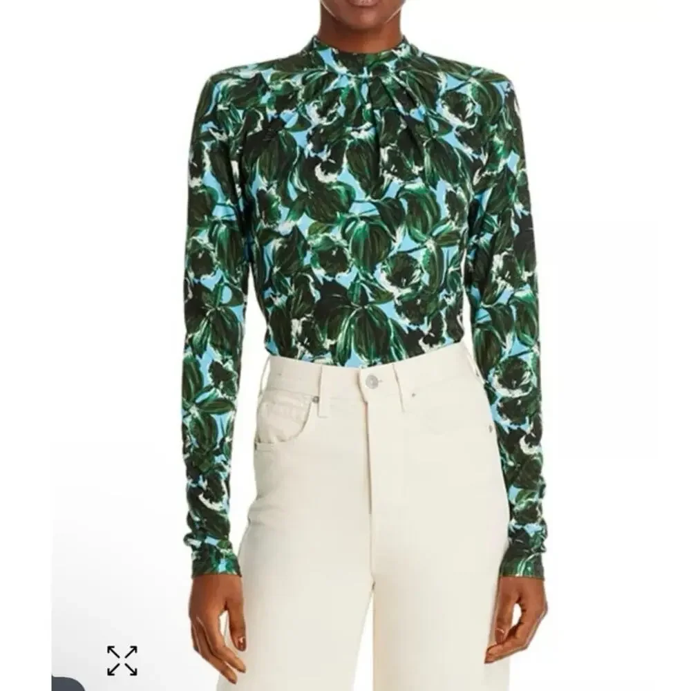 Essentiel Antwerp Claco Printed Jersey Knit Top Sz 1 small NWT